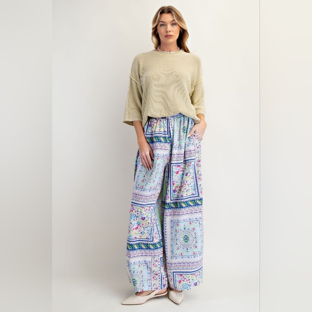 Easel Multicolor Bohemian Wide-Leg Pants - Picture 5 of 5
